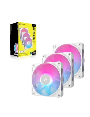 Corsair iCUE LINK RX120 RGB Carcasa del ordenador Ventilador 12 cm Blanco 3 pieza(s)
