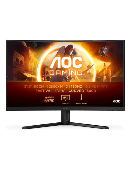 AOC G4 CQ32G4VE pantalla para PC 80 cm (31.5") 2560 x 1440 Pixeles Quad HD LCD Negro, Gris
