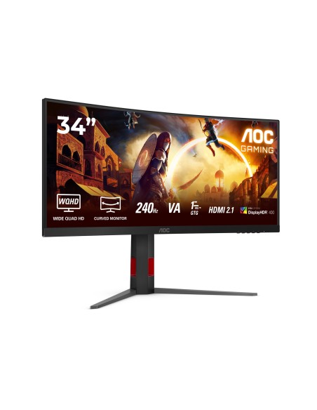 AOC G4 CU34G4Z pantalla para PC 86,4 cm (34") 3440 x 1440 Pixeles Wide Quad HD LED Negro, Rojo AOC G4 CU34G4Z pantalla para PC 86,4 cm (34") 3440 x 1440 Pixeles Wide Quad HD LED Negro, Rojo