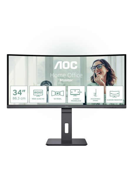AOC CU34P3CV pantalla para PC 86,4 cm (34") 3440 x 1440 Pixeles UltraWide Quad HD LED Negro AOC CU34P3CV pantalla para PC 86,4 cm (34") 3440 x 1440 Pixeles UltraWide Quad HD LED Negro