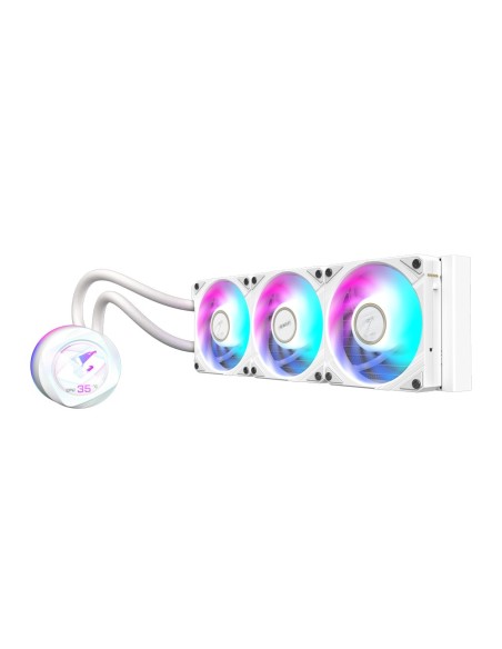 GIGABYTE AORUS WATERFORCE X II 360 ICE Refrigerador de CPU líquido AIO - 3x ventiladores ARGB de 120 mm, pantalla LCD a todo
