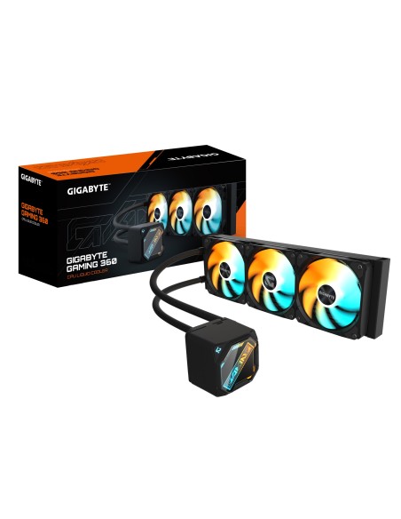 GIGABYTE GAMING 360 Refrigeración Líquida para CPU - 3x120 mm Ventiladores ARGB, Mecanismo de enclavamiento deslizante,