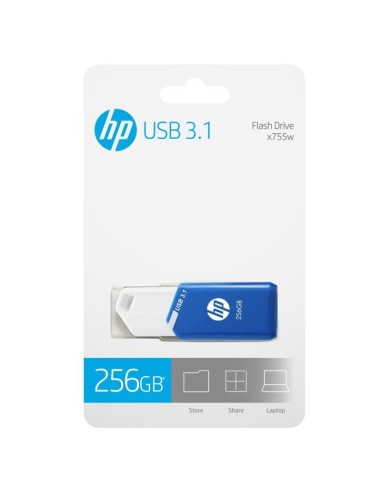 HP x755w unidad flash USB 256 GB USB tipo A 3.2 Gen 1 (3.1 Gen 1) Azul, Blanco