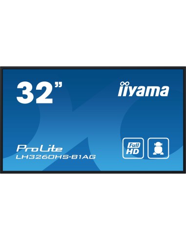 iiyama LH3260HS-B1AG pantalla de señalización Pizarra de caballete digital 80 cm (31.5") LED Wifi 500 cd   m² Full HD Negro