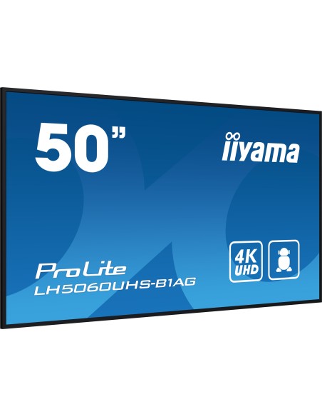 iiyama LH5060UHS-B1AG pantalla de señalización Pizarra de caballete digital 125,7 cm (49.5") LED Wifi 500 cd   m² 4K Ultra HD
