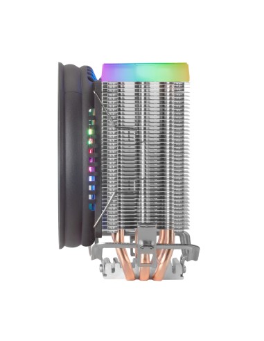 Mars Gaming MCPU33, Disipador CPU Dual FRGB, 3 Heatpipes HCT, TDP 140W, Ventilador Ultra-silencioso PWM 11 cm, Color Negro