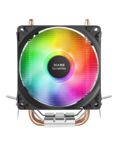 Mars Gaming MCPUARGB, Disipador CPU RGB, 2 Heatpipes HCT, TDP 130W, Silencioso, PWM