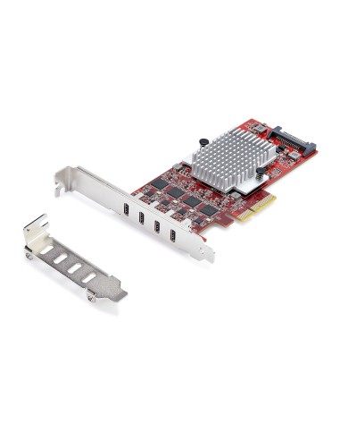 StarTech.com Tarjeta PCIe USB-C de 4 Puertos - Hub Interno USB Tipo C - USB 3.2 10Gb - 4 Controladores Independientes USB - TAA