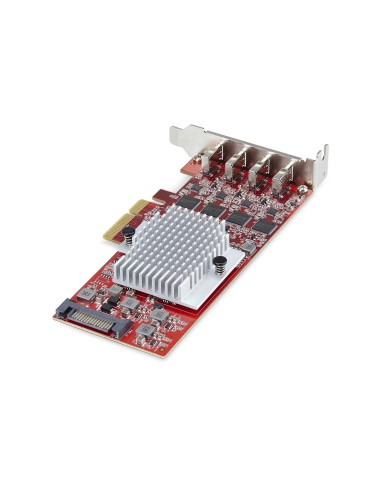 StarTech.com Tarjeta PCIe USB-C de 4 Puertos - Hub Interno USB Tipo C - USB 3.2 10Gb - 4 Controladores Independientes USB - TAA