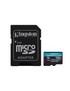 Kingston Technology Tarjeta microSDXC Canvas Go Plus Gen4 de 128 GB, 200 MB s, A2 U3 V30 y adaptador