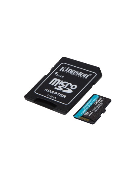 Kingston Technology Tarjeta microSDXC Canvas Go Plus Gen4 de 128 GB, 200 MB s, A2 U3 V30 y adaptador