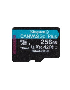 Kingston Technology Tarjeta microSDXC Canvas Go Plus Gen4 de 256 GB, 200 MB s, A2 U3 V30 y adaptador 2
