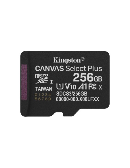 Kingston Technology 256GB micSDXC Canvas Select Plus Gen3 150R A1 (Adaptador de SD no incluido)