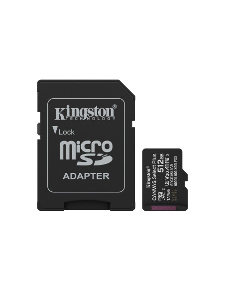 Kingston Technology 512GB microSDXC Canvas Select Plus Gen3 150MB s A1 (Incluye adaptador de SD)