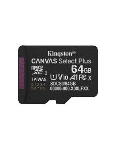 Kingston Technology 64GB micSDXC Canvas Select Plus Gen3 100R A1 (Adaptador de SD no incluido)