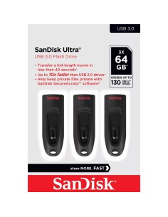 SanDisk Ultra unidad flash USB 64 GB USB tipo A 3.2 Gen 1 (3.1 Gen 1) Negro