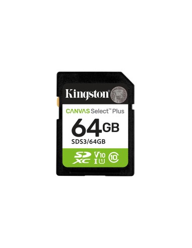 Kingston Technology 64 GB SDXC Canvas Select Plus Gen3 100 MB s C10 UHS-I U1 V10