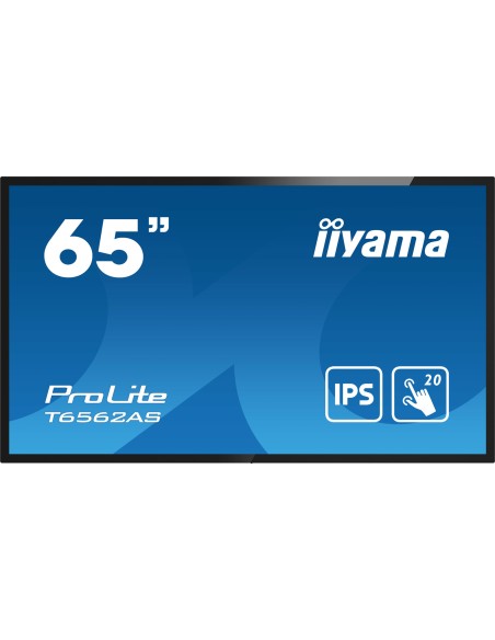iiyama T6562AS-B1 pantalla para PC 163,8 cm (64.5") 3840 x 2160 Pixeles 4K Ultra HD LED Pantalla táctil Negro