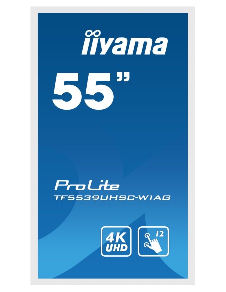 iiyama ProLite TF5539UHSC-W1AG pantalla para PC 139,7 cm (55") 3840 x 2160 Pixeles 4K Ultra HD LED Pantalla táctil iiyama ProLite TF5539UHSC-W1AG pantalla para PC 139,7 cm (55") 3840 x 2160 Pixeles 4K Ultra HD LED Pantalla táctil