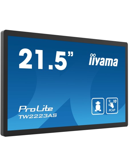 iiyama TW2223AS-B2 pantalla de señalización Panel plano interactivo 54,6 cm (21.5") Wifi 400 cd   m² Full HD Negro Pantalla
