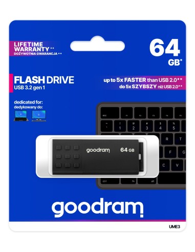 Goodram UME3 unidad flash USB 64 GB USB tipo A 3.2 Gen 1 (3.1 Gen 1) Negro