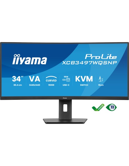 iiyama ProLite XCB3497WQSNP-B1 pantalla para PC 86,4 cm (34") 3440 x 1440 Pixeles UltraWide Quad HD LED Negro