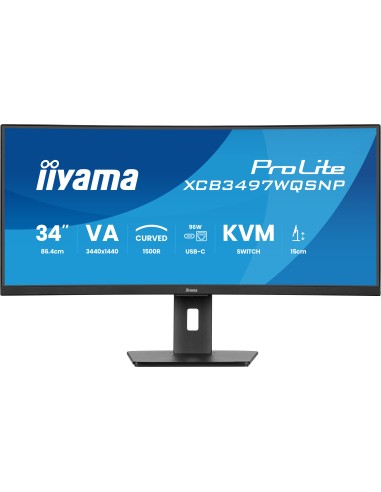 iiyama ProLite XCB3497WQSNP-B1 pantalla para PC 86,4 cm (34") 3440 x 1440 Pixeles UltraWide Quad HD LED Negro