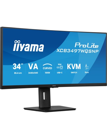 iiyama ProLite XCB3497WQSNP-B1 pantalla para PC 86,4 cm (34") 3440 x 1440 Pixeles UltraWide Quad HD LED Negro