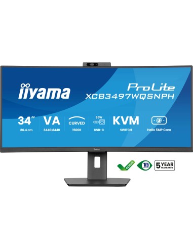 iiyama ProLite XCB3497WQSNPH-B1 pantalla para PC 86,4 cm (34") 3440 x 1440 Pixeles UltraWide Quad HD LED Negro