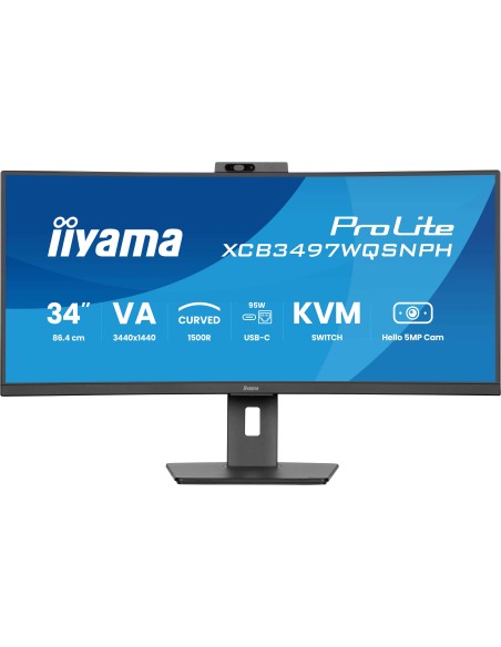 iiyama ProLite XCB3497WQSNPH-B1 pantalla para PC 86,4 cm (34") 3440 x 1440 Pixeles UltraWide Quad HD LED Negro iiyama ProLite XCB3497WQSNPH-B1 pantalla para PC 86,4 cm (34") 3440 x 1440 Pixeles UltraWide Quad HD LED Negro