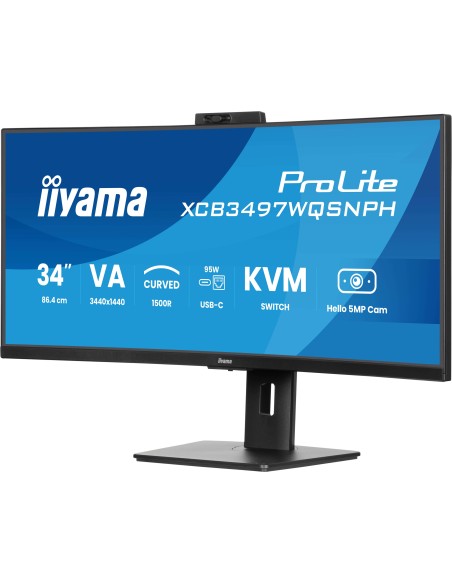 iiyama ProLite XCB3497WQSNPH-B1 pantalla para PC 86,4 cm (34") 3440 x 1440 Pixeles UltraWide Quad HD LED Negro iiyama ProLite XCB3497WQSNPH-B1 pantalla para PC 86,4 cm (34") 3440 x 1440 Pixeles UltraWide Quad HD LED Negro