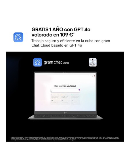 LG Gram 15Z80T-G.AU88B ordenador portatil AMD Ryzen AI 7 350 Portátil 39,6 cm (15.6") Full HD 32 GB LPDDR5x-SDRAM 1 TB SSD