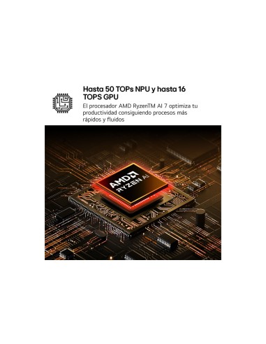 LG Gram 15Z80T-G.AU88B ordenador portatil AMD Ryzen AI 7 350 Portátil 39,6 cm (15.6") Full HD 32 GB LPDDR5x-SDRAM 1 TB SSD