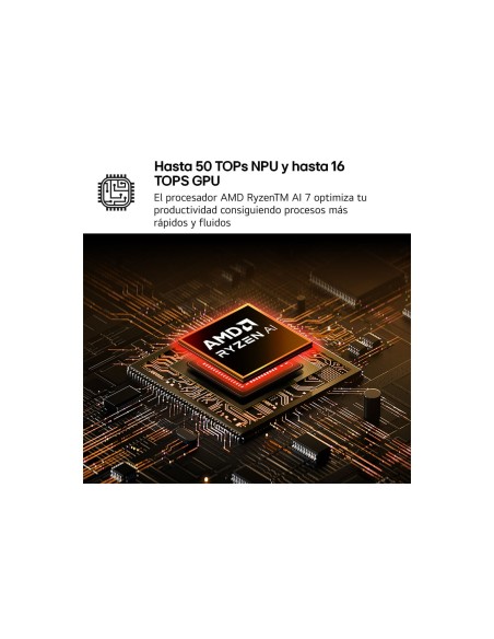 LG Gram 15Z80T-G.AU88B ordenador portatil AMD Ryzen AI 7 350 Portátil 39,6 cm (15.6") Full HD 32 GB LPDDR5x-SDRAM 1 TB SSD