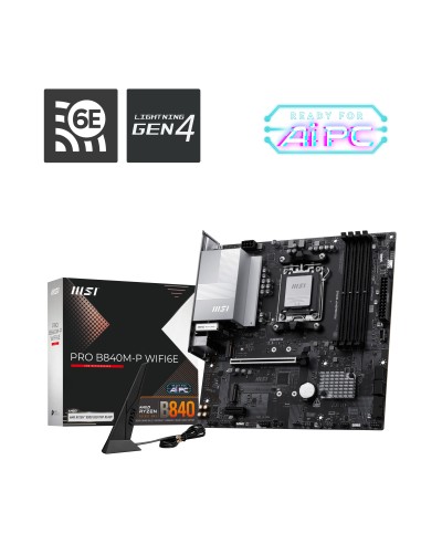 MSI PRO B840M-P WIFI6E placa base AMD B840 Zócalo AM5 micro ATX