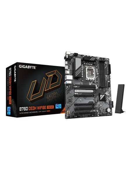 GIGABYTE B760 DS3H WIFI6E GEN5 Placa Base – Compatible con procesadores Intel Core 14ª generación, VRM digital de 8+2+1 fases,