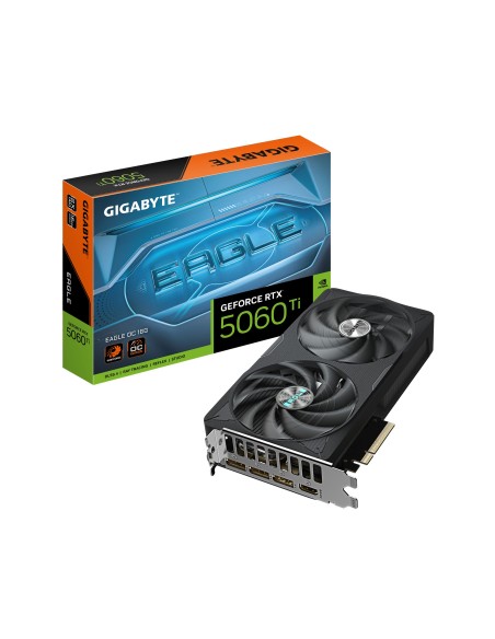 GIGABYTE GeForce RTX 5060 Ti EAGLE OC 16G Tarjeta Gráfica – 16 GB GDDR7, 128 bits, PCI-E 5.0, 2617 MHz Frecuencia del núcleo, 3