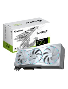 GIGABYTE AORUS GeForce RTX 5080 MASTER ICE 16G Tarjeta Gráfica - 16GB GDDR7, 256 bits, PCI-E 5.0, 2805MHz Core Clock, 3 x DP