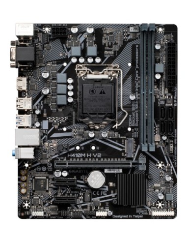 GIGABYTE H410M H V2 Placa base - Compatible con procesadores Intel Core 10th CPUs, up to 2933MHz DDR4, 1xPCIe 3.0 M.2, GbE LAN,