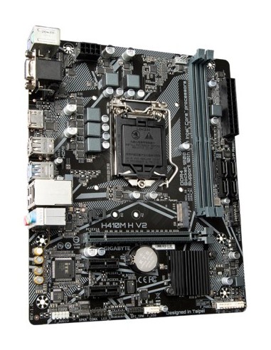 GIGABYTE H410M H V2 Placa base - Compatible con procesadores Intel Core 10th CPUs, up to 2933MHz DDR4, 1xPCIe 3.0 M.2, GbE LAN,