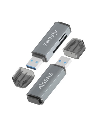 AISENS Lector De Tarjetas SD, Micro SD, MMC, Rs-MMC, MMC Micro, USB-A, Gris