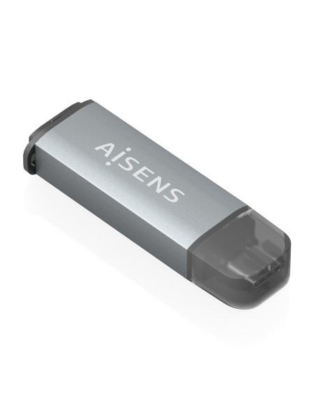 AISENS Lector De Tarjetas SD, Micro SD, MMC, Rs-MMC, MMC Micro, USB-C, Gris