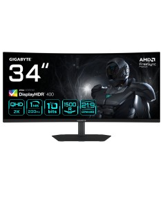 GIGABYTE G34WQC2 Monitor Gaming Curvo 34” WQHD - 3440 x 1440, 1500R, 200Hz, 1ms, 450 cd m², AMD FreeSync Premium, DisplayHDR