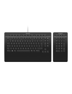 3Dconnexion Keyboard Pro with Numpad teclado Oficina USB + RF Wireless + Bluetooth QWERTZ Alemán Negro