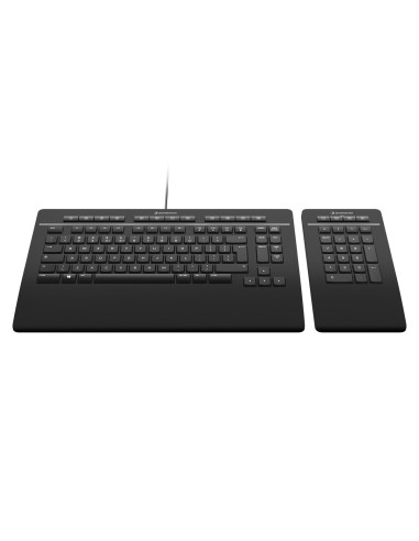 3Dconnexion Keyboard Pro with Numpad teclado Oficina USB + RF Wireless + Bluetooth QWERTY Internacional de EE.UU. Negro