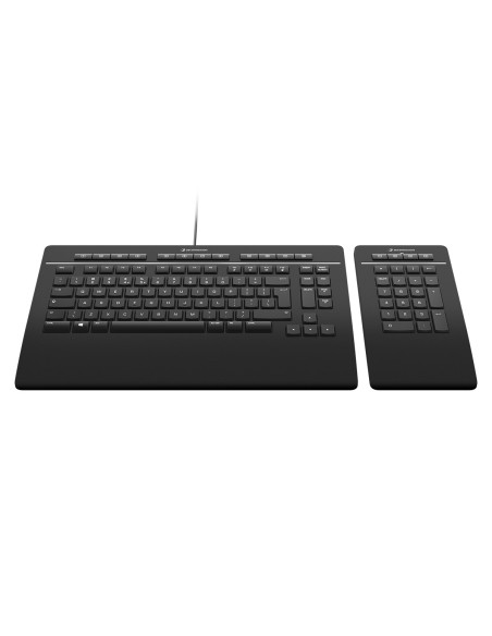 3Dconnexion Keyboard Pro with Numpad teclado Oficina USB + RF Wireless + Bluetooth QWERTY Internacional de EE.UU. Negro
