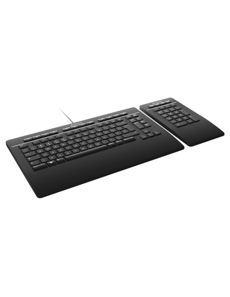 3Dconnexion Keyboard Pro with Numpad teclado Oficina USB + RF Wireless + Bluetooth QWERTY Internacional de EE.UU. Negro