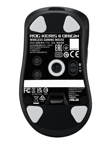 ASUS ROG Keris II Origin BLK ratón Juego mano derecha RF Wireless + Bluetooth + USB Type-A Óptico 42000 DPI