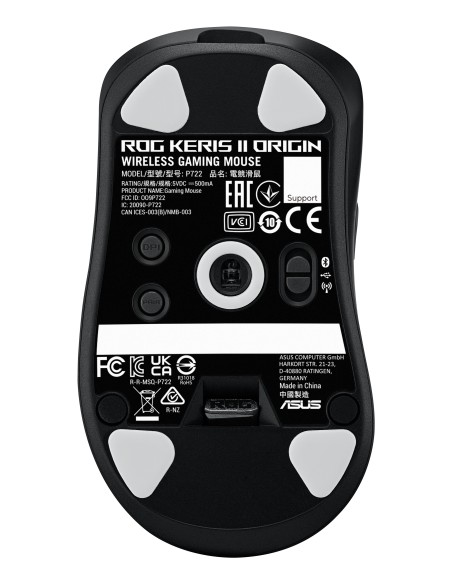 ASUS ROG Keris II Origin BLK ratón Juego mano derecha RF Wireless + Bluetooth + USB Type-A Óptico 42000 DPI