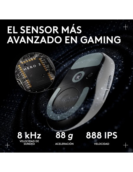 Logitech G PRO X SUPERLIGHT 2c, ratón inalámbrico para gaming ratón compacto de 53 g de calidad profesional con 5 botones